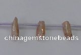 CTD1101 Top drilled 4*12mm - 5*18mm nuggets plated quartz beads