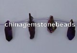 CTD1104 Top drilled 4*12mm - 5*18mm nuggets plated quartz beads
