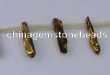 CTD1130 Top drilled 4*12mm - 6*20mm nuggets plated quartz beads