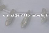 CTD1132 Top drilled 4*12mm - 6*20mm nuggets plated quartz beads