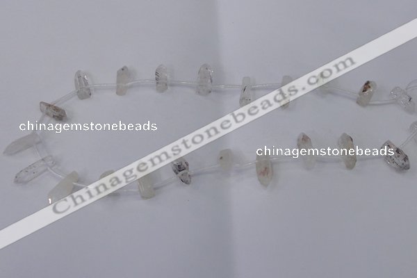 CTD1137 Top drilled 6*15mm - 8*20mm nuggets white crystal beads