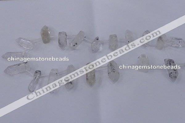 CTD1138 Top drilled 8*20mm - 10*30mm nuggets white crystal beads