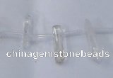 CTD1140 Top drilled 5*12mm - 6*18mm nuggets white crystal beads