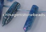 CTD1147 Top drilled 8*20mm - 10*30mm sticks plated quartz beads