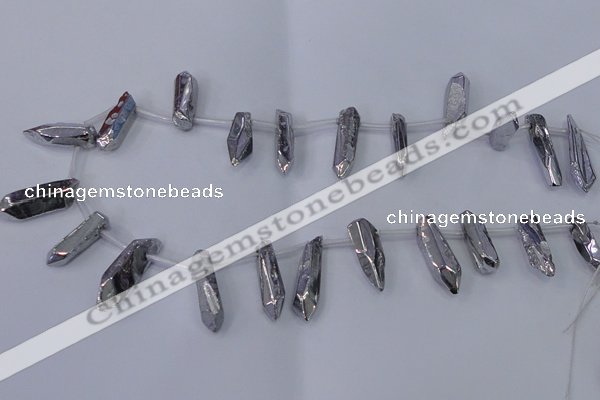 CTD1151 Top drilled 8*20mm - 10*30mm sticks plated quartz beads