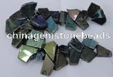 CTD1167 Top drilled 15*25mm - 30*40mm freeform plated agate beads