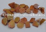 CTD1173 Top drilled 15*25mm - 30*40mm freeform plated agate beads