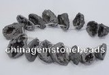 CTD1175 Top drilled 25*30mm - 35*40mm freeform plated druzy quartz  beads