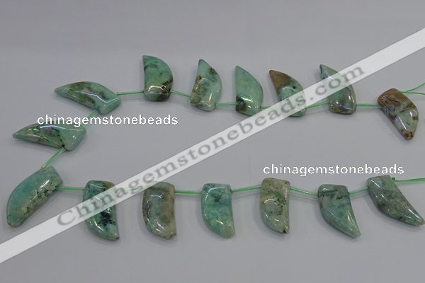 CTD1188 Top drilled 15*30mm - 16*32mm horn plated quartz beads