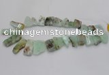 CTD1202 Top drilled 13*18mm - 15*40mm freeform Australia chrysoprase beads