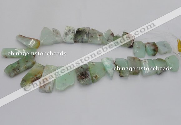 CTD1202 Top drilled 13*18mm - 15*40mm freeform Australia chrysoprase beads