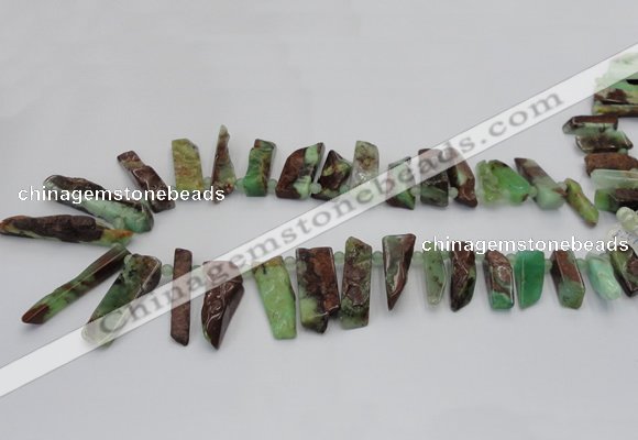 CTD1205 Top drilled 5*20mm - 10*40mm sticks Australia chrysoprase beads