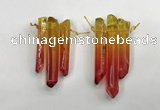 CTD1220 Top drilled 7*30mm - 9*45mm sticks plated quartz beads