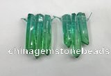 CTD1221 Top drilled 7*30mm - 9*45mm sticks plated quartz beads