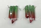 CTD1223 Top drilled 7*30mm - 9*45mm sticks plated quartz beads