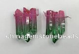 CTD1225 Top drilled 7*30mm - 9*45mm sticks plated quartz beads