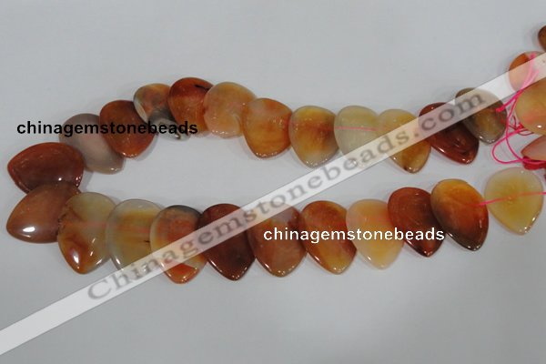 CTD14 Top drilled 22*30mm flat teardrop agate gemstone beads