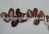 CTD1501 Top drilled 25*45mm - 30*50mm freeform agate slab beads