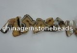 CTD1508 Top drilled 30*45mm - 40*60mm freeform agate slab beads