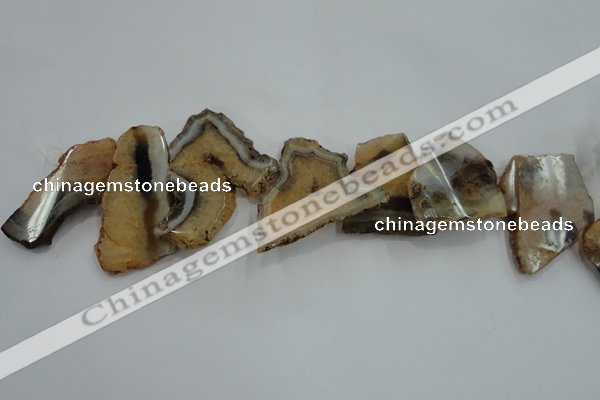 CTD1508 Top drilled 30*45mm - 40*60mm freeform agate slab beads