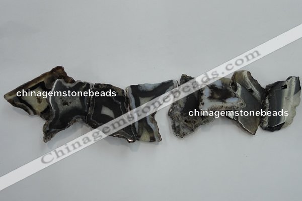 CTD1509 Top drilled 30*45mm - 40*55mm freeform agate slab beads