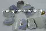 CTD1515 Top drilled 30*45mm - 35*60mm freeform blue lace agate slab beads