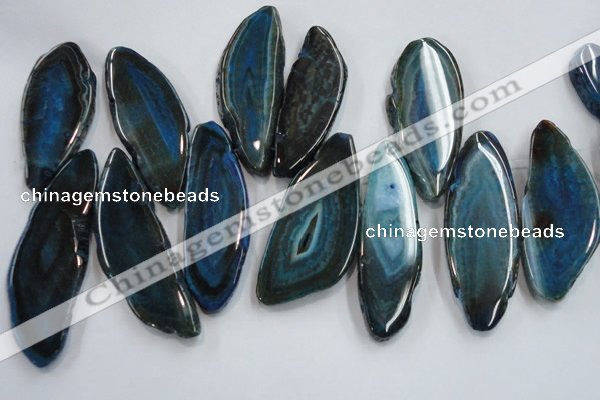 CTD1521 Top drilled 25*50mm - 30*60mm freeform agate slab beads