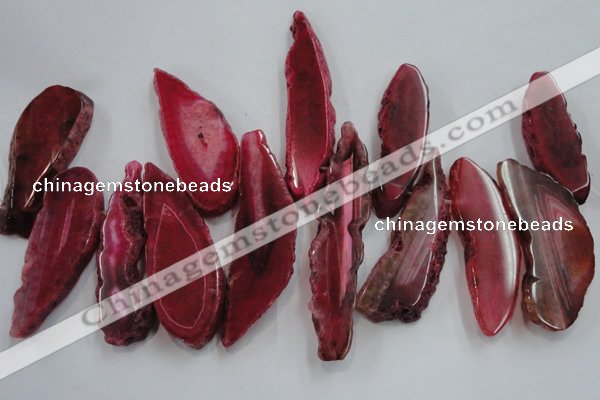 CTD1523 Top drilled 20*55mm - 25*80mm freeform agate slab beads