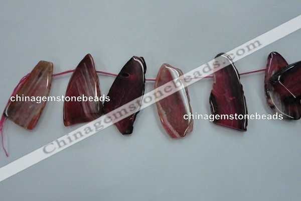 CTD1525 Top drilled 20*50mm - 30*55mm freeform agate slab beads