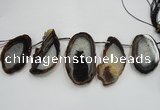 CTD1531 Top drilled 30*55mm - 40*65mm freeform agate slab beads