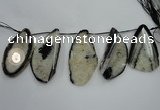 CTD1533 Top drilled 30*65mm - 40*75mm freeform agate slab beads