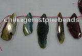 CTD1535 Top drilled 25*65mm - 30*75mm freeform agate slab beads