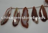 CTD1540 Top drilled 25*60mm - 35*65mm freeform agate slab beads