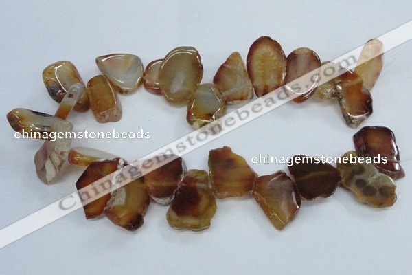 CTD1551 Top drilled 15*20mm - 25*30mm freeform agate slab beads