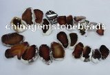 CTD1552 Top drilled 20*25mm - 35*45mm freeform agate slab beads