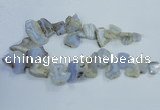 CTD1555 Top drilled 18*25mm - 30*45mm freeform blue lace agate slab beads