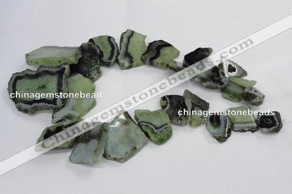 CTD1559 Top drilled 18*25mm - 30*45mm freeform blue lace agate slab beads