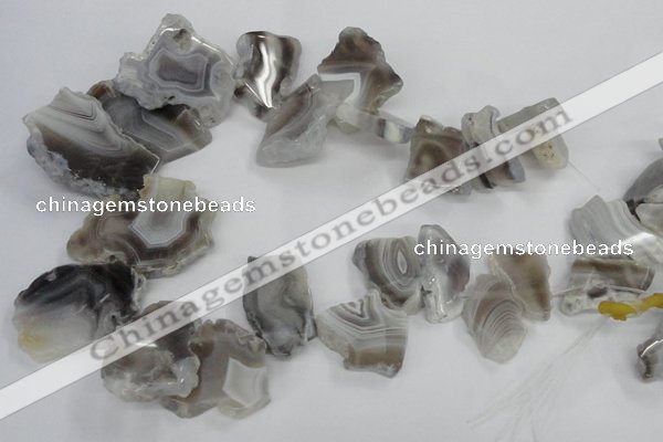 CTD1561 Top drilled 18*25mm - 30*45mm freeform blue lace agate slab beads