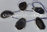 CTD1575 30*45mm - 35*50mm freeform agate beads with brass setting