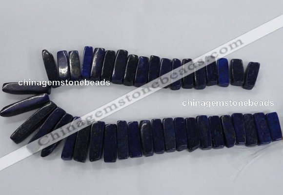 CTD1586 Top drilled 8*20mm - 10*45mm sticks lapis lazuli beads