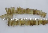 CTD1592 Top drilled 6*20mm - 8*45mm sticks lemon quartz beads