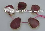 CTD1599 Top drilled 35*40mm - 35*45mm freeform agate beads