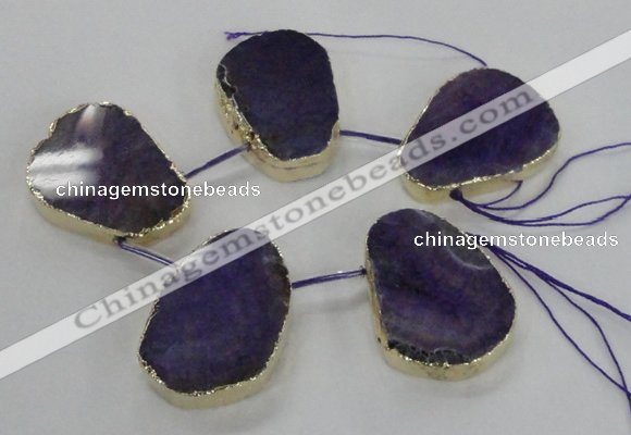 CTD1601 Top drilled 35*40mm - 35*45mm freeform agate beads