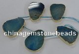 CTD1602 Top drilled 35*40mm - 35*45mm freeform agate beads