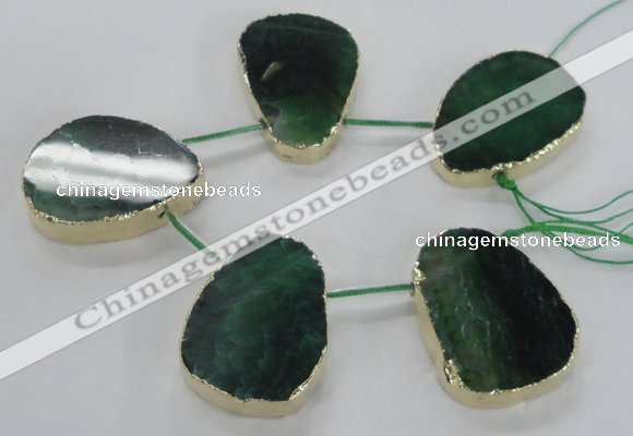 CTD1603 Top drilled 35*40mm - 35*45mm freeform agate beads