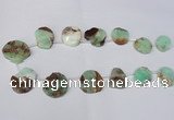 CTD1616 Top drilled 18*25mm - 30*35mm freeform Australia chrysoprase beads