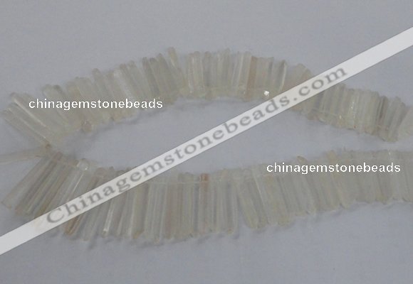 CTD1620 Top drilled 5*25mm - 6*45mm sticks white crystal beads