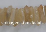 CTD1624 Top drilled 4*15mm - 6*35mm sticks plated quartz beads