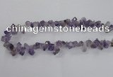 CTD1641 Top drilled 10*14mm - 10*18mm faceted nuggets amethyst beads