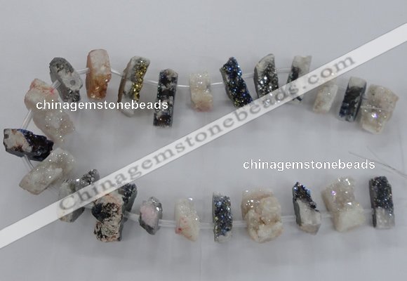 CTD1647 Top drilled 15*20mm - 20*35mm freeform druzy agate beads